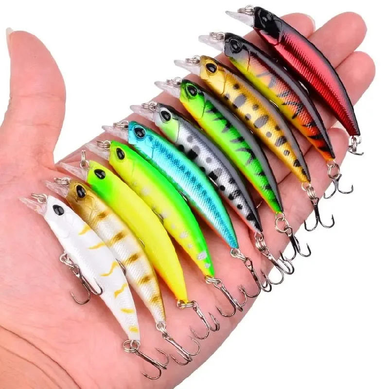 10pcs Versatile Slow Minnow Fishing Lure Set