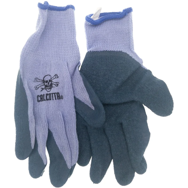 Calcutta Men's Knit Gripper Gloves Rubber Coated Palm Gray/Blue