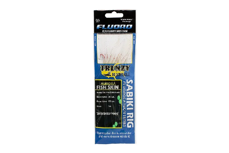 Frenzy Fluorocarbon Sabiki, Size 14, Fish Skin Green