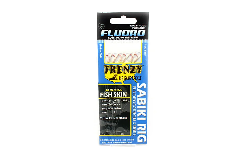 Frenzy Fluorocarbon Sabiki, Size 8, Fish Skin Green