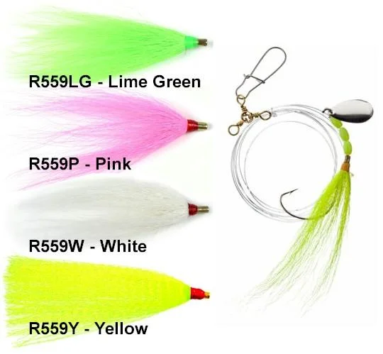 Tide Rite R559 Wide Gap Hook Bucktail Spinner Fluke Rig