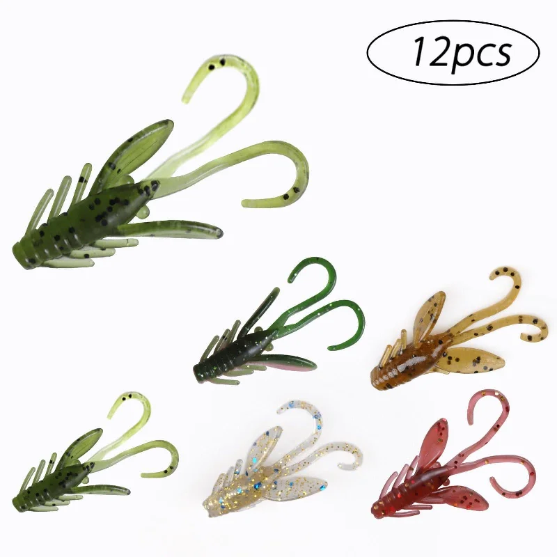 Dr.Fish 12pcs Soft Baits Craws 1.5''