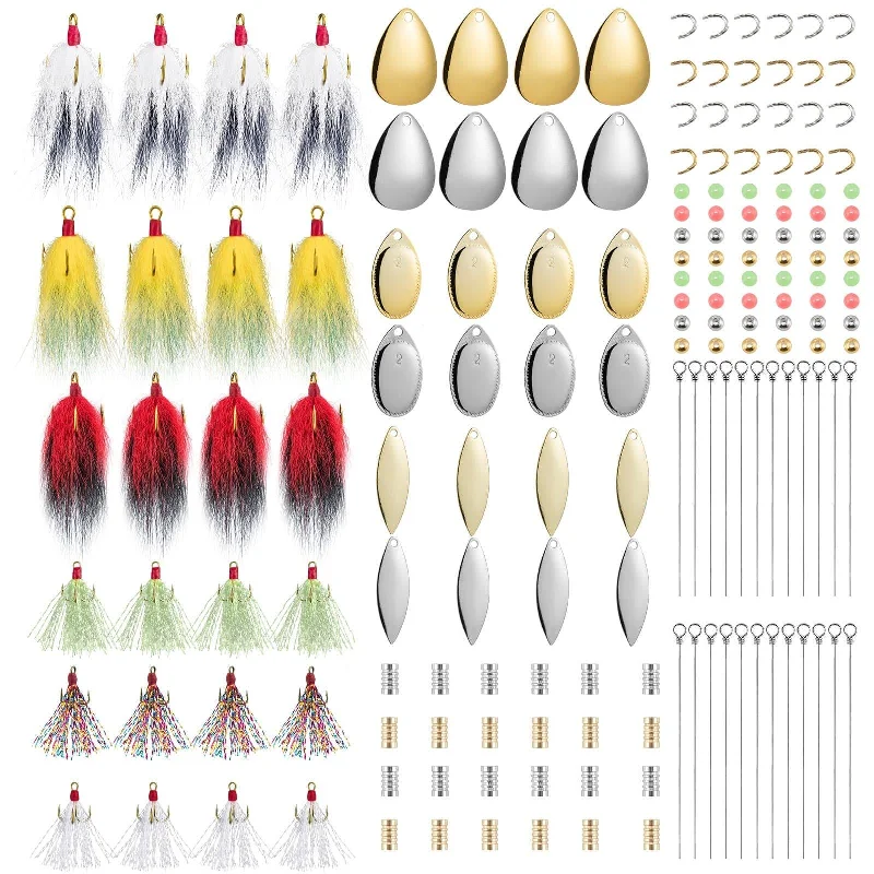 Dr.Fish 168pcs Rooster Tail Spinner Making Kit