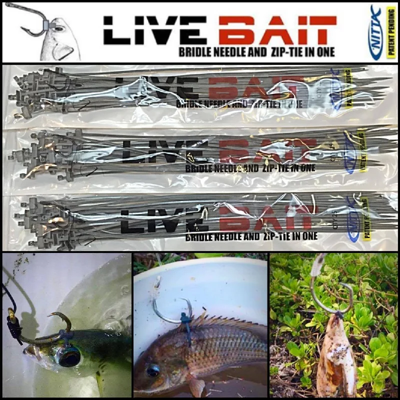 3 Pack - Nitta Live Bait Bridle Needle And Zip-Tie In One Gen 2 (60 Pieces)