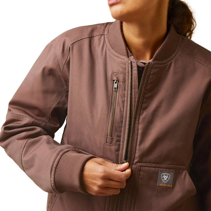 Ariat Women'S Rebar Stretch Canvas Bomber Jacket