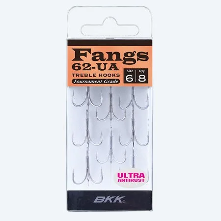 BKK Fangs-62 UA Treble Hook - 1/0 - 6 Pack