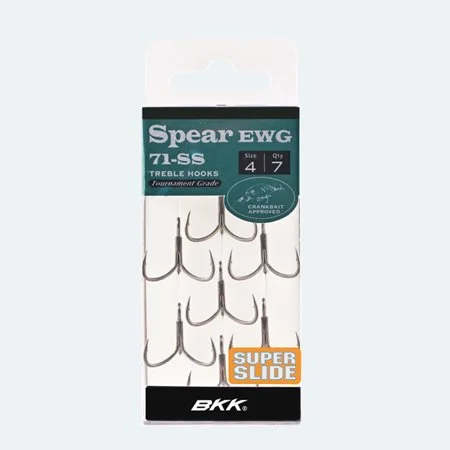 BKK Spear EWG-71 SS Extra Wide Gap Treble Hook - #2 - 6 Pack