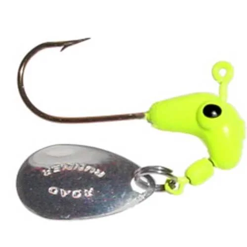 Blakemore 153-012 Road Runner Fishing Jigheads 1/8 Oz Chartruese 4 Packunderspin Fishing Jig.