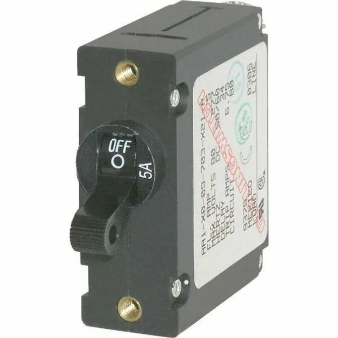 Blue Sea - A-Series Black Toggle Circuit Breaker - Single Pole