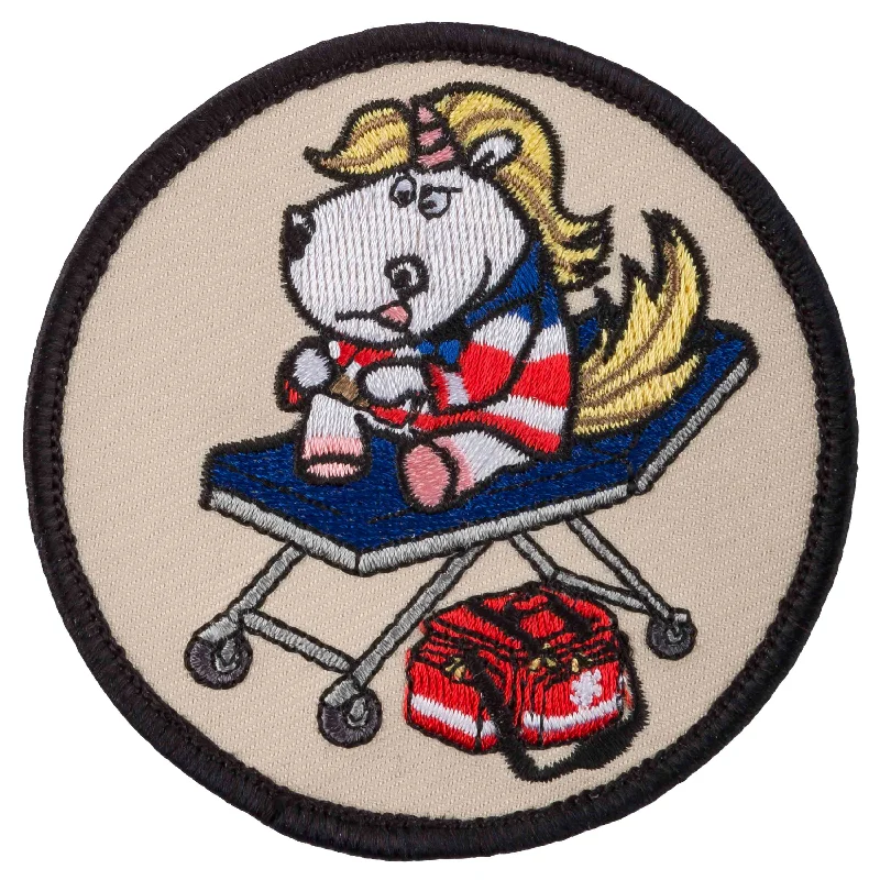 Café-Viereck Patch Paramedic Unicorn