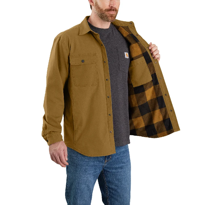 Carhartt Rugged Flex Relaxed Fit Canvas Fleece Lined Shirt Jacket