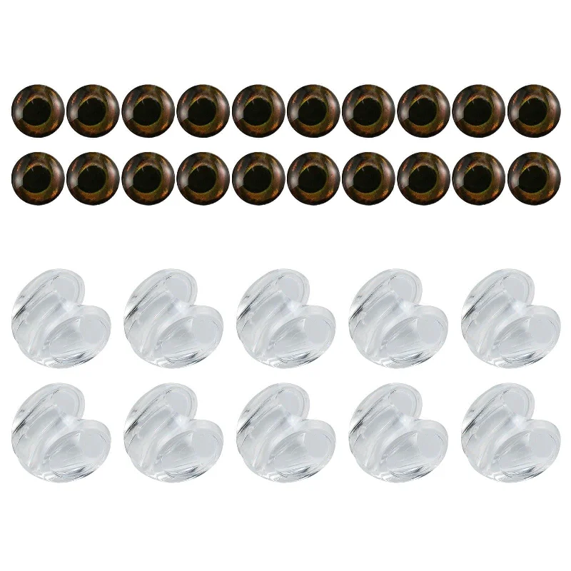 Dr.Fish 10pcs Clear Fly Tying Eyes