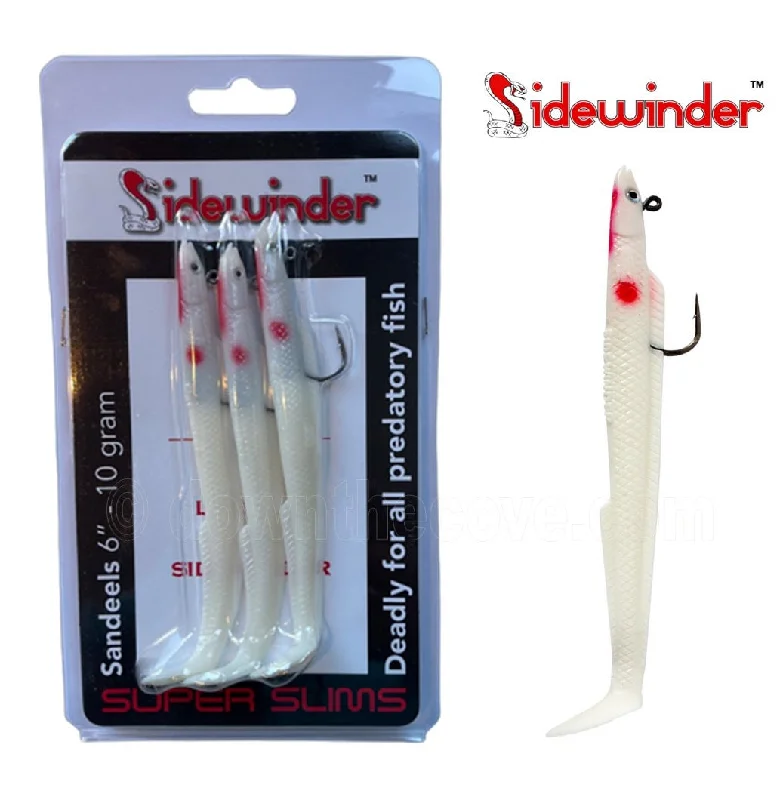 Sidewinder Super Slims 6" 10g - White with Red Spot