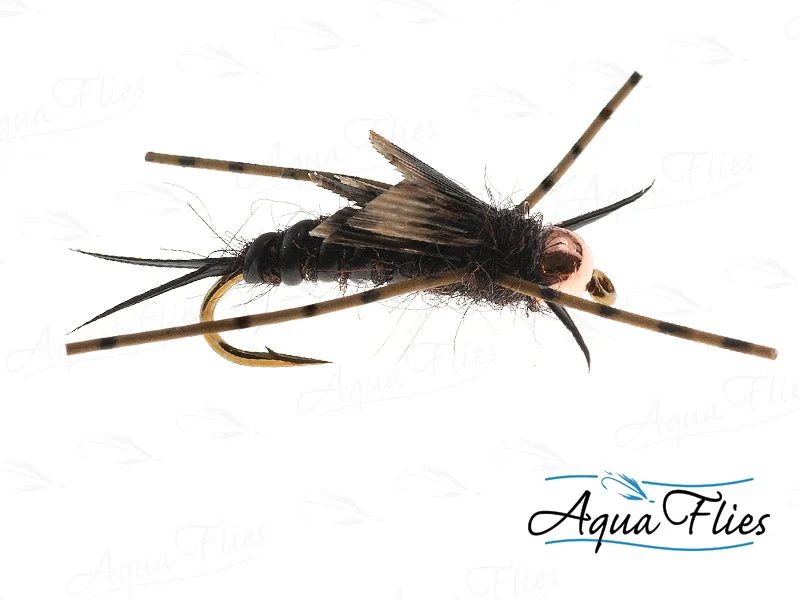 Aqua Flies TDF Black Bead Head Stone