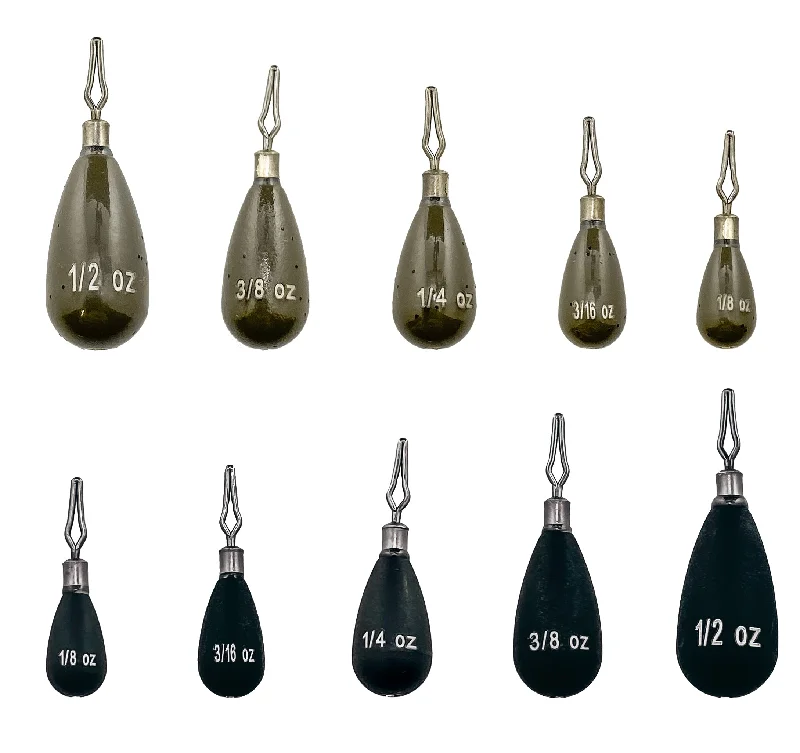 Departure Outdoors Tungsten Tear Drop - Drop Shot Weights - 5 Pack