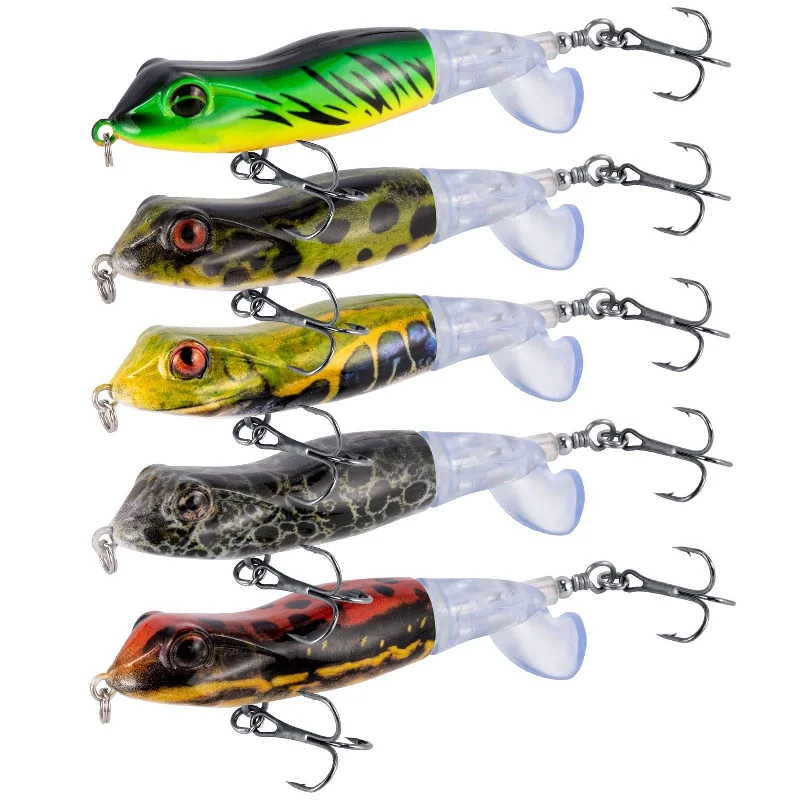 Dr.Fish 3pcs Topwater Frog Fishing Lure 3.3'' 0.38oz