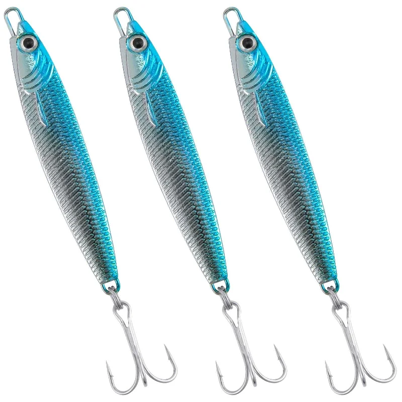 Dr.Fish 3pcs Metal Sea Fishing Lures 1.06oz