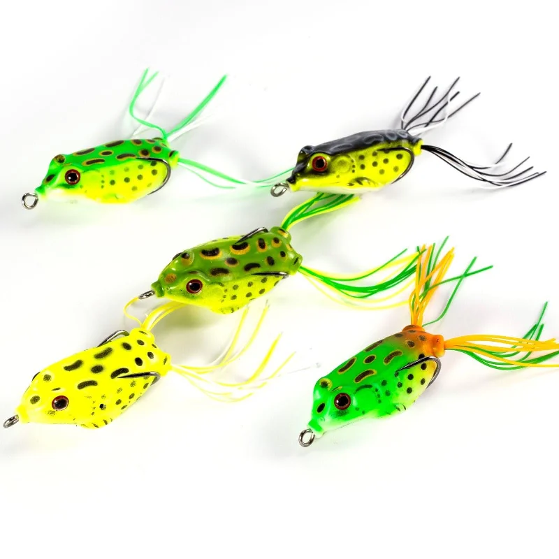 Dr.Fish 5pcs 3D Eyes Frog Soft Lures 5-12g