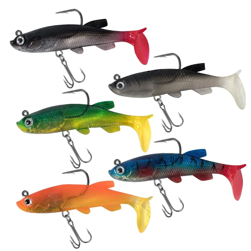 Dr.Fish 5pcs Paddle-Tail soft baits 3.14'' 0.49oz