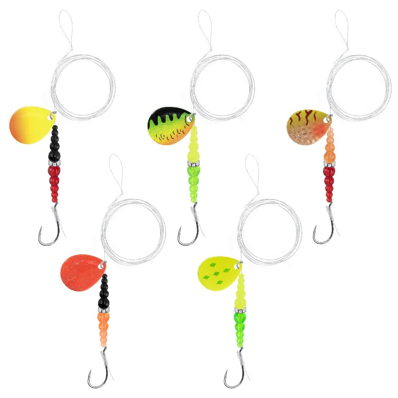 Dr.Fish 5pcs Walleye Spinner Rig Kit 46in 30lb