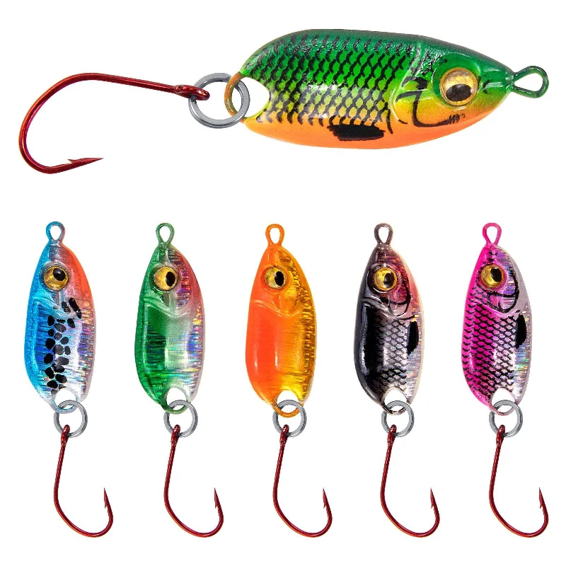 Dr.Fish 6pcs Micro Fishing Spoon Lure Kit 1" 3/16oz