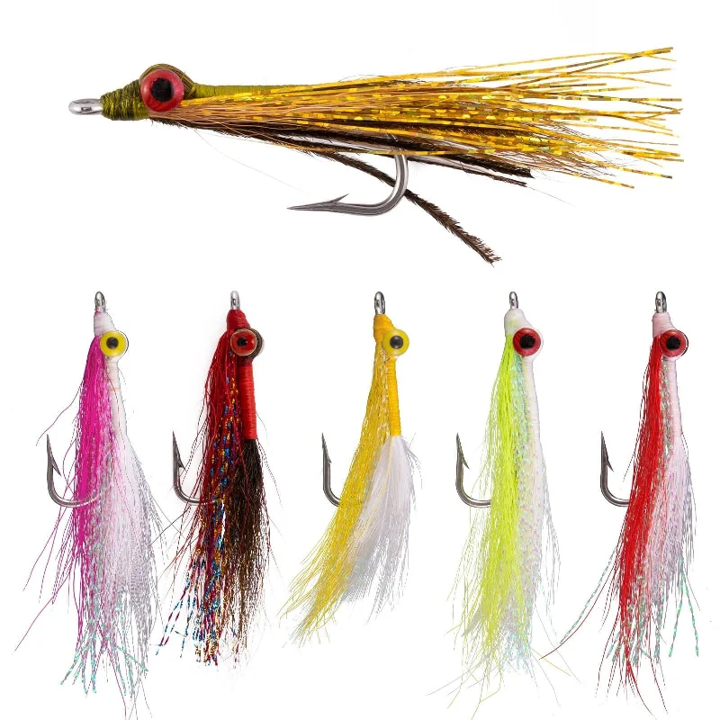 Dr.Fish 6pcs Clouser Minnow Fishing Flies #4-2/0