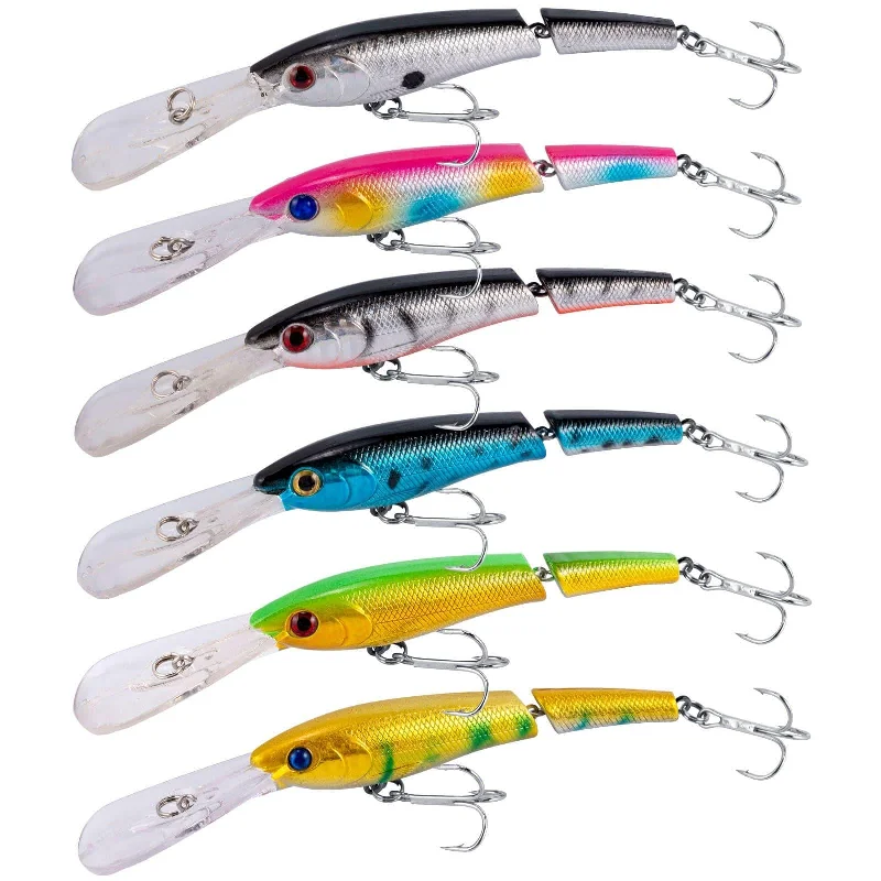 Dr.Fish 6pcs Jointed Jerkbait Minnow Lures 5.3" 1/2oz