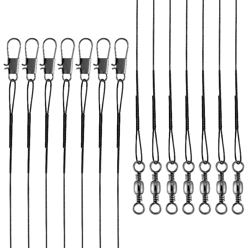 Dr.Fish 50pcs Stainless Steel Wire Leader 40lb 15-25cm