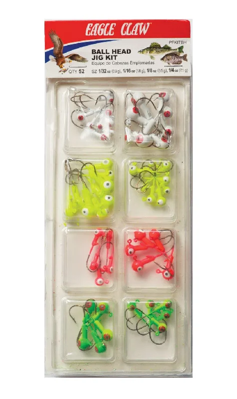 Eagle Claw Ball Head Jig Kit 52-Piece Jighead Assortment