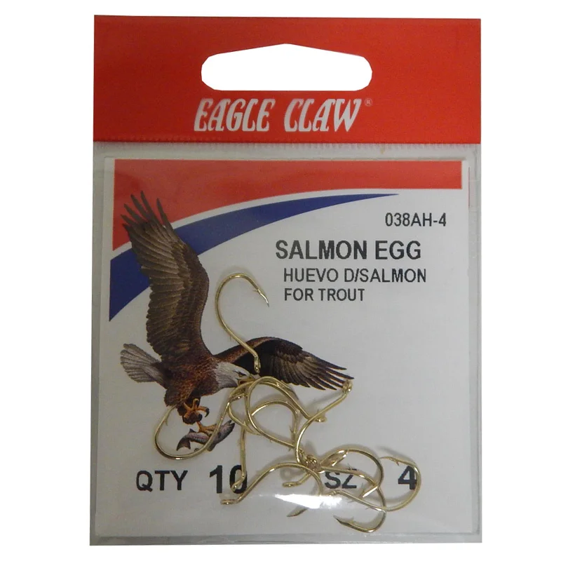 Eagle Claw Salmon Egg Baitholder Fish Hooks, Size 4