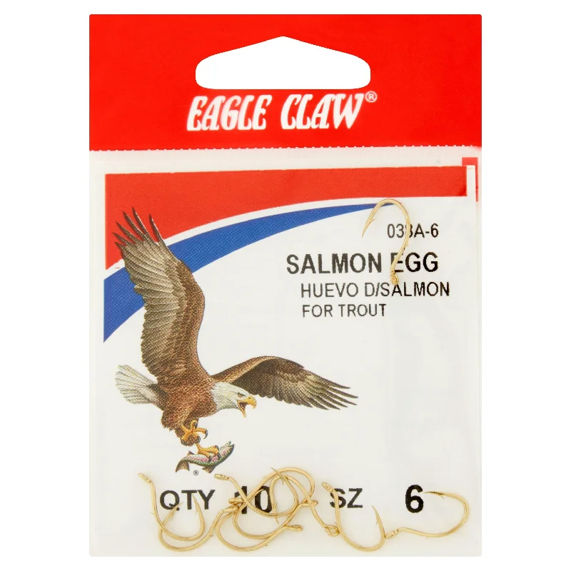 Eagle Claw Salmon Egg Baitholder Fish Hooks, Size 6