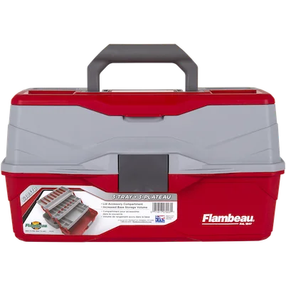 Flambeau Flambeau 3 Tray Red Gray Tackle Box