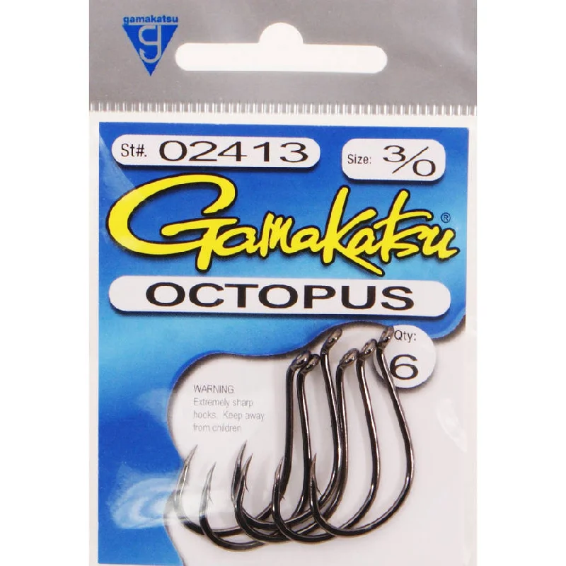 Gamakatsu Octopus Hook - Ns Black - 3/0 - 6pk