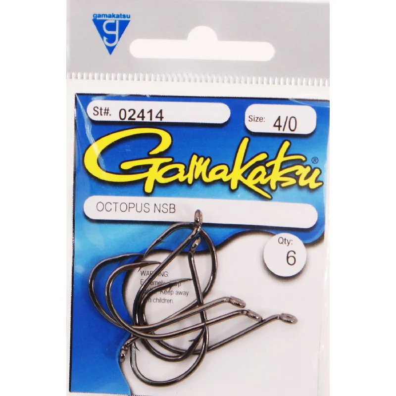 Gamakatsu Octopus Hook - Ns Black - 4/0 - 6pk