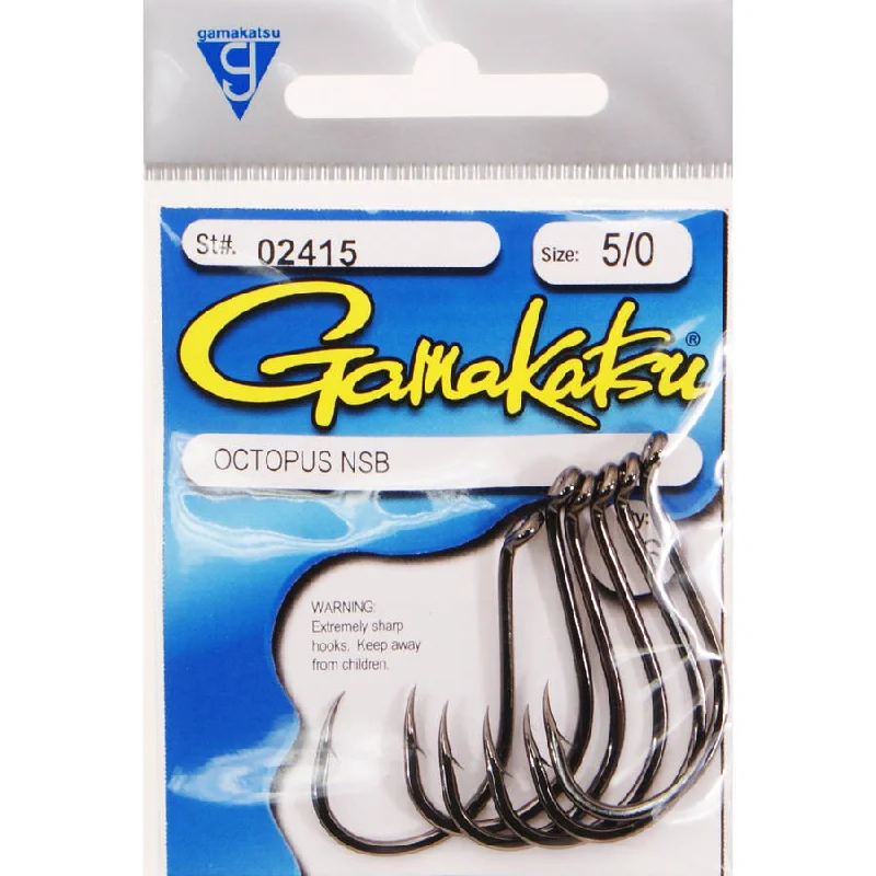 Gamakatsu Octopus Hook - Ns Black - 5/0 - 6pk