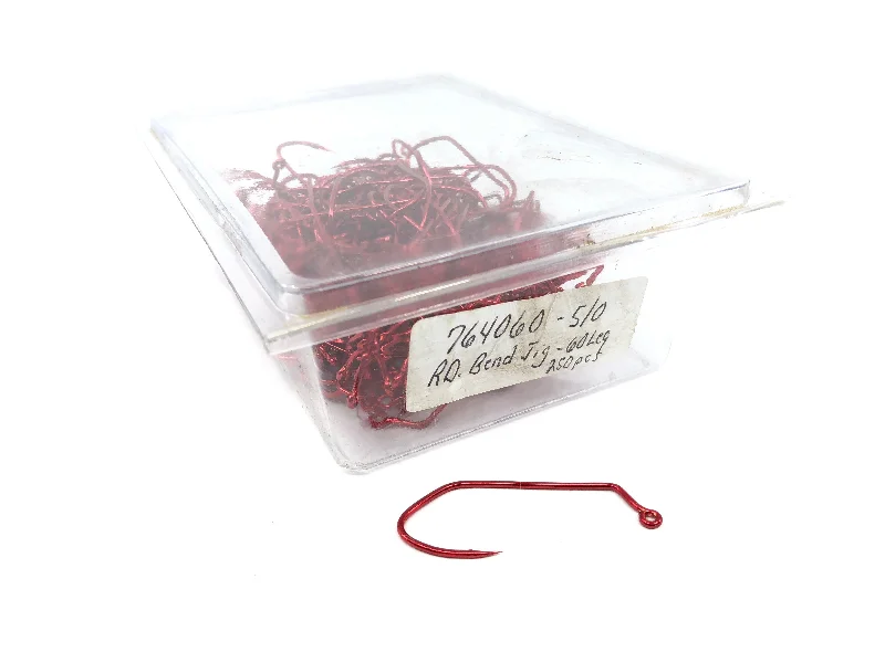 Round Bend Jig 60 Leg Hooks Red Size 5/0 Qty 250 Hooks Ref 764060-5/0