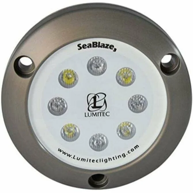 Lumitec - SeaBlaze3 LED Underwater Boat Light, Surface Mount, Non-Dimmable(White/Blue)