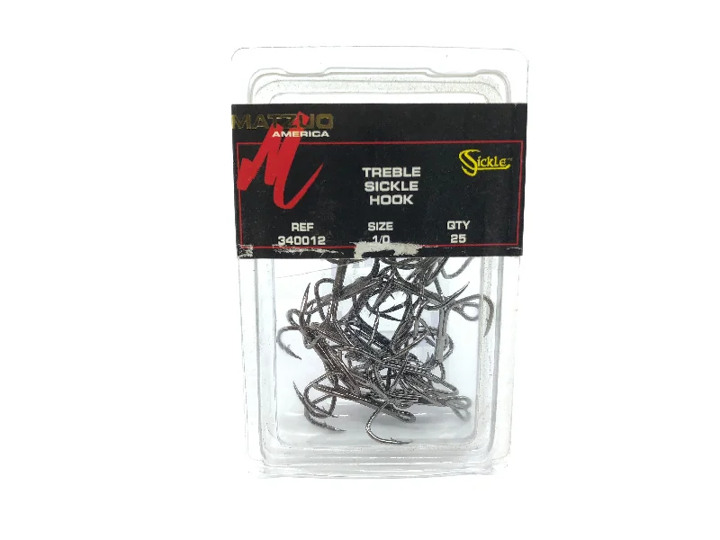 Matzuo American Treble Sickle Hook Size 1/0 Qty 25 Hooks Ref 340012