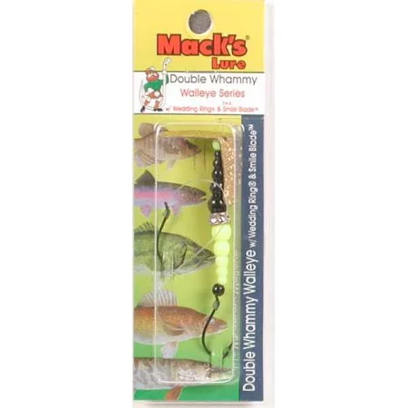 Mack's Lure Double Whammy Walleye Series Spinner Rig - 1.5" - Black/Gold