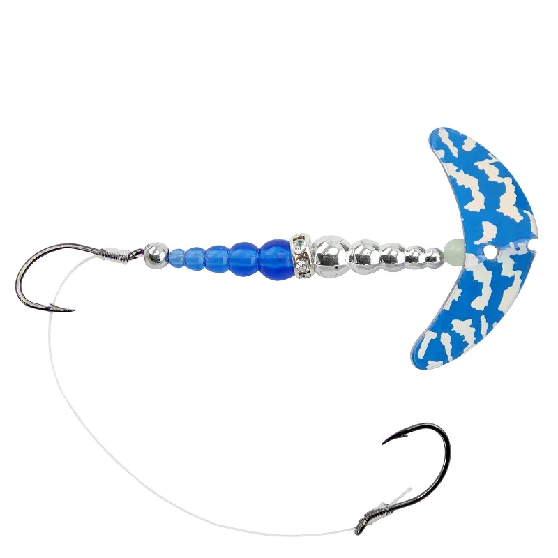 Mack's Lure Double Whammy Walleye Series Spinner Rig - 1.5" - Chrome/Fluorescent Blue