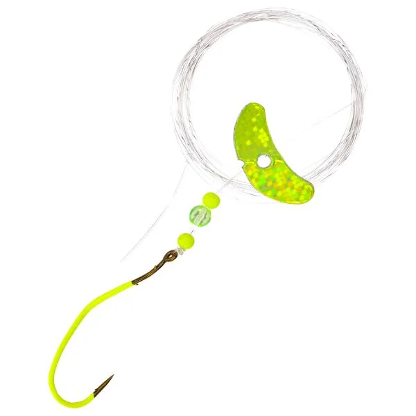 Mack's Lures Smile Blade Slow Death Pro Hook - Chartreuse Sparkle