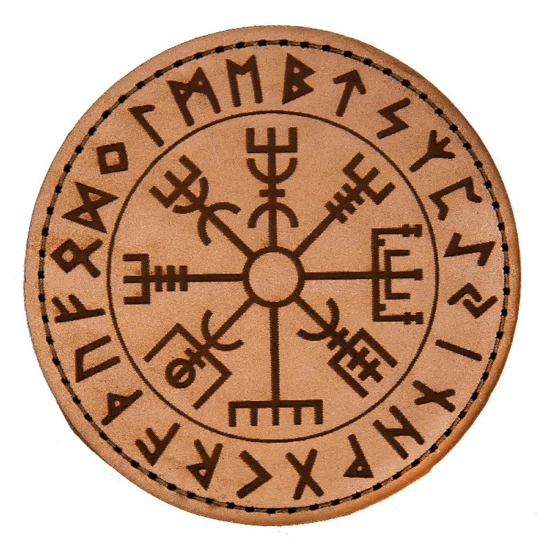 Leather Patch Vegvísir sand