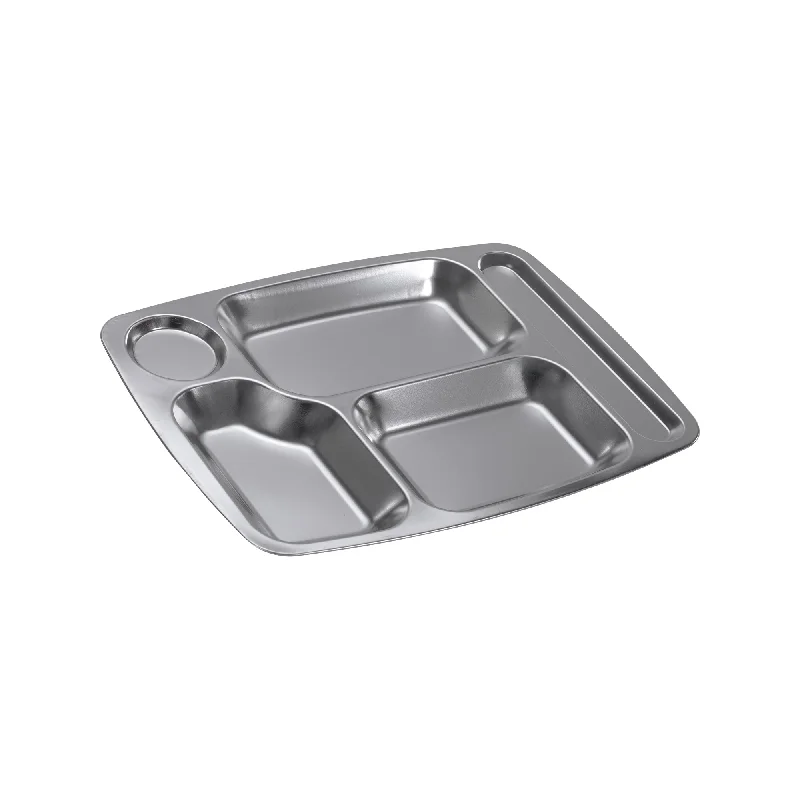 Cafeteria Tray Stainless Steel 5 Compartment