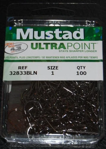 Mustad 32833NP-BN Ultra Point 90 Degree 2X Stron Jig Hooks