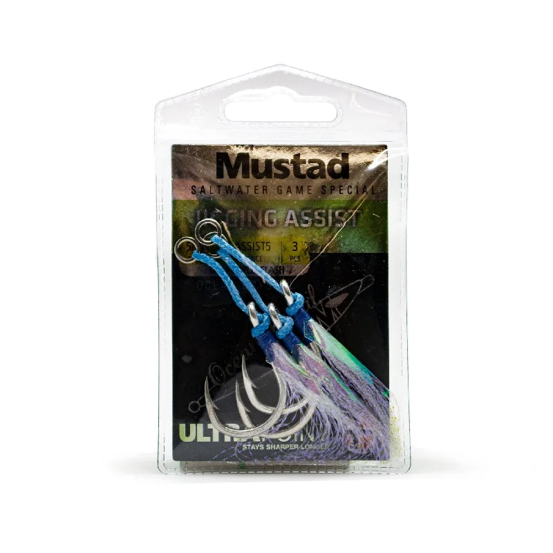 Mustad J-Assist5 Ocean Crystal Assist Hooks