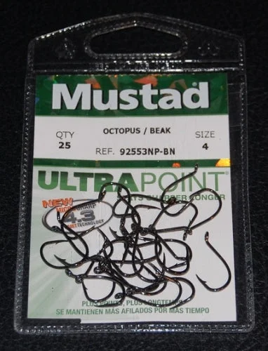 Mustad UltraPoint 1X Octopus Hook - 4 - Black Nickel - 25 Pack