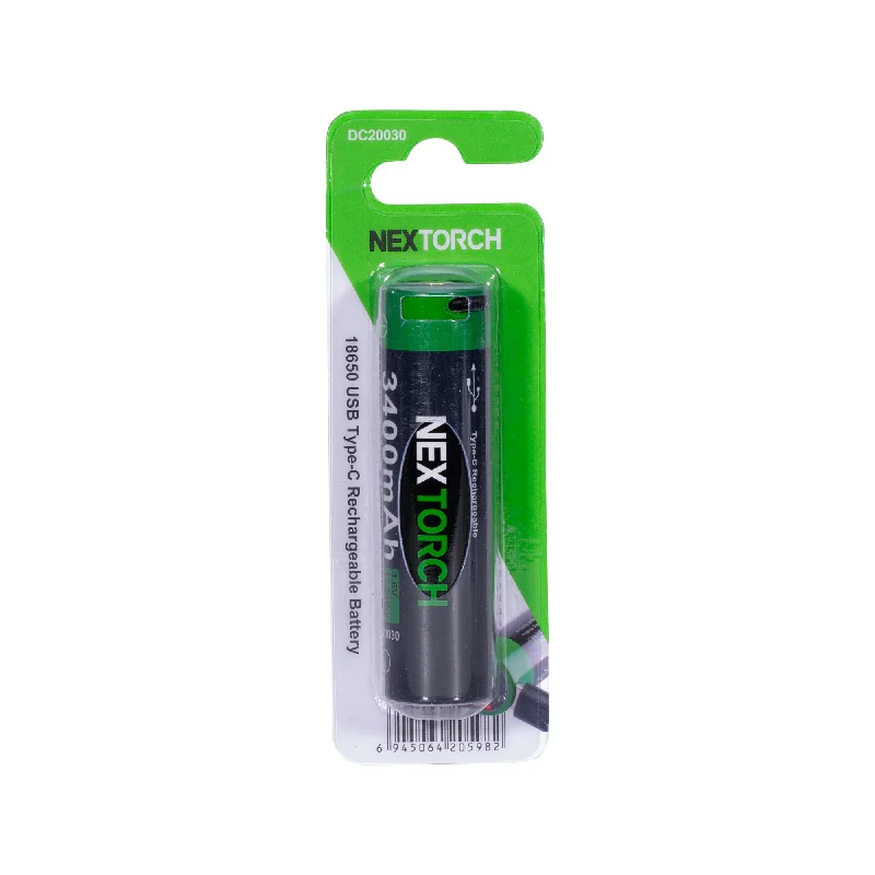 Rechargeable Battery 18650 USB Li-Ion 3.6V 3.400 mAh