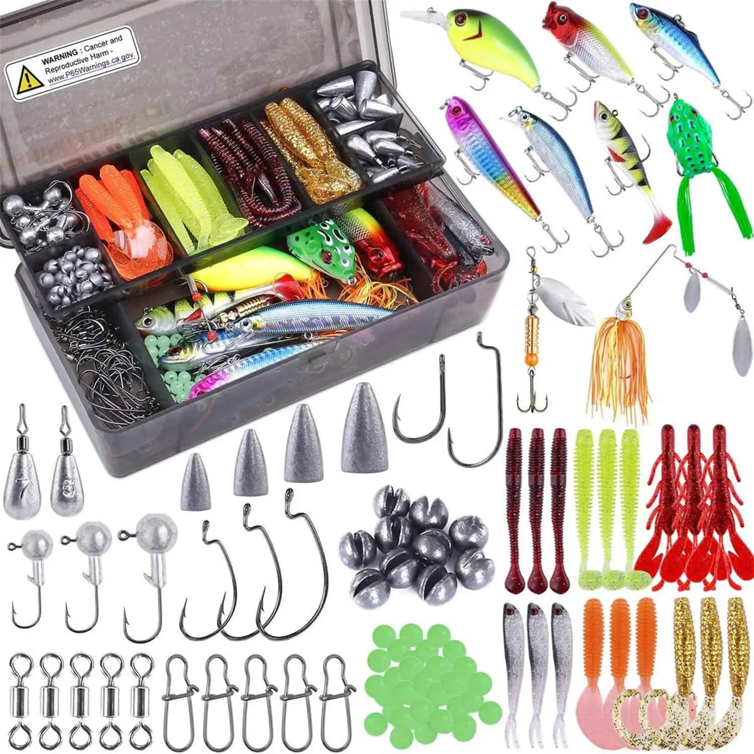 PLUSINNO 189Pcs Fishing Lures Kit