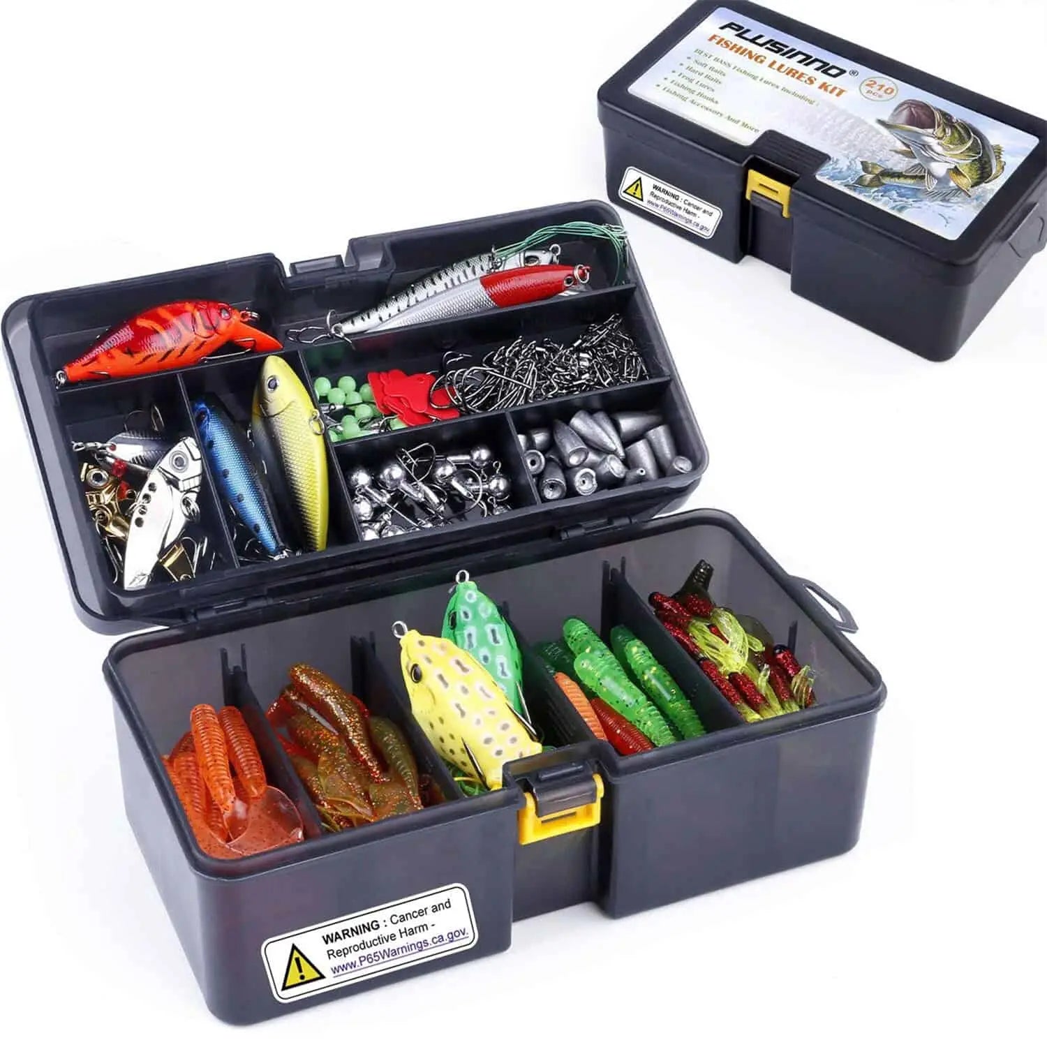 PLUSINNO 210Pcs Fishing Lure Kit