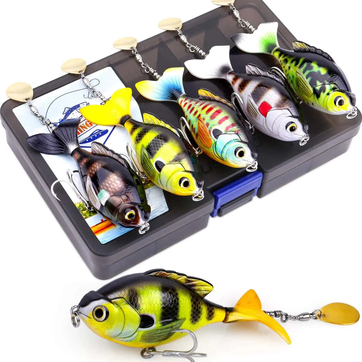 PLUSINNO 5Pcs Fish Hard Lure Fishing Tackle Kits